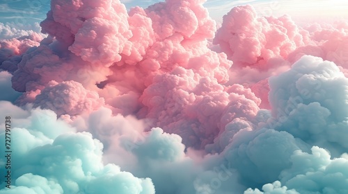 Cotton Candy Cloud Background. Generative AI.