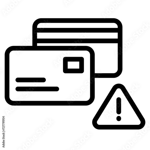 credit card with exclamation icon