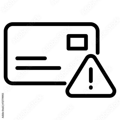 credit card with exclamation icon