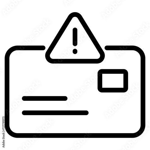 credit card with exclamation icon