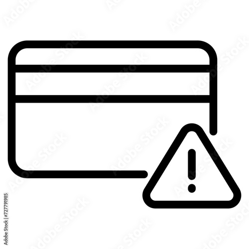 credit card with exclamation icon