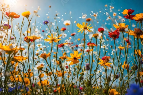   A serene meadow blanketed in morning dew