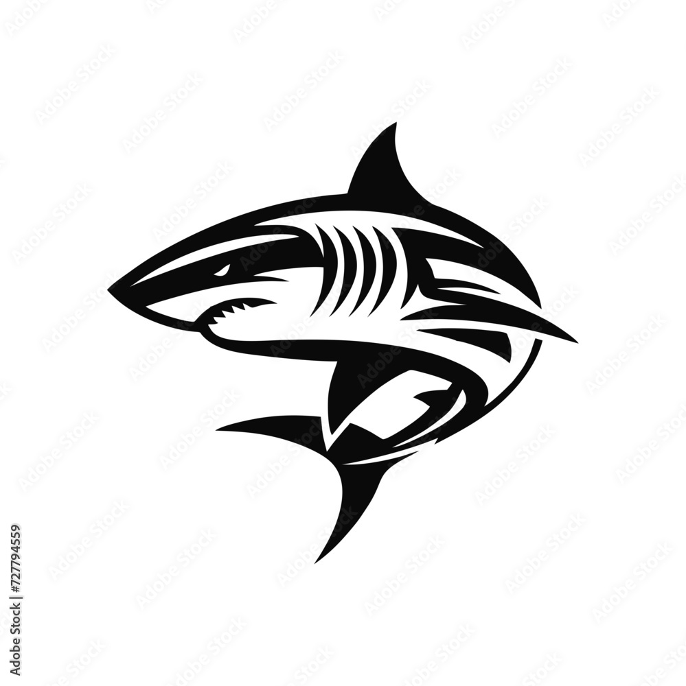 Fototapeta premium Shark Logo in Attack Mode