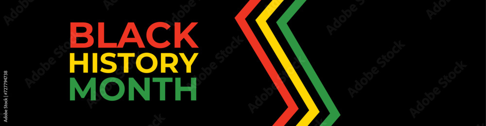 African-Americans Black history month lettering with colorful geomatric shapes background. Poster, cover, flyer, brochure, website, backdrop, card, banner, background. vector illustration