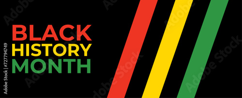 African-Americans Black history month lettering with colorful geomatric shapes background. Poster, cover, flyer, brochure, website, backdrop, card, banner, background. vector illustration photo