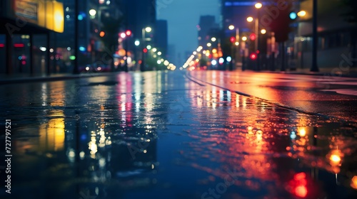 雨に濡れたアスファルト © 敬一 古川