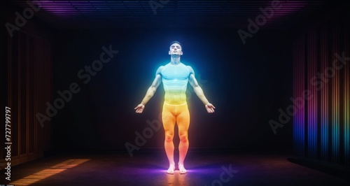 3d render of a person in a background