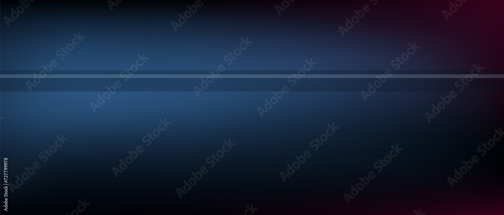 Empty dark background with color gradient. Wide background for product placement, advertising banner with highlighter space. Beautiful transition gradient of dark blue to magenta.