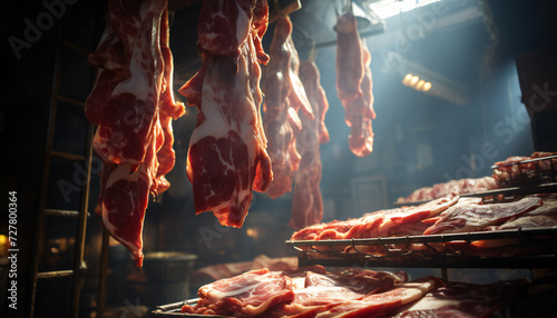 Recreation of pig meat in a store photo