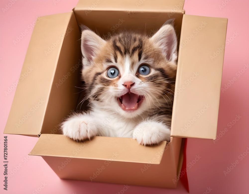 Fototapeta premium kitten in box