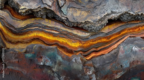 Cross-section of the Earth's crust with oil deposits photo