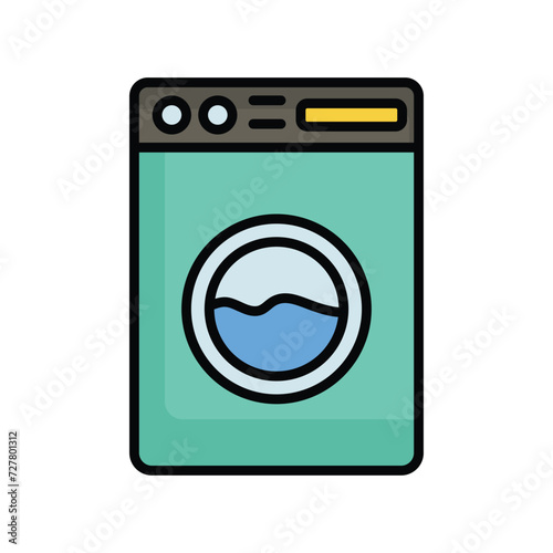 washer icon with white background vector stock illustration