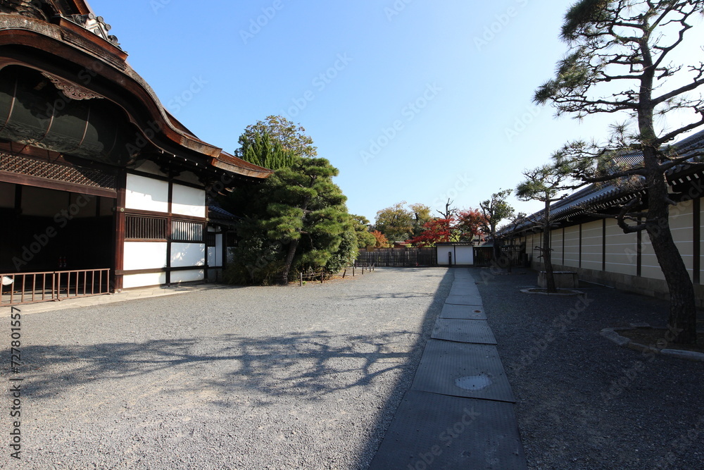 Street in front of Shoin in Nishi Hongwanji Temple, Kyoto, Japan
