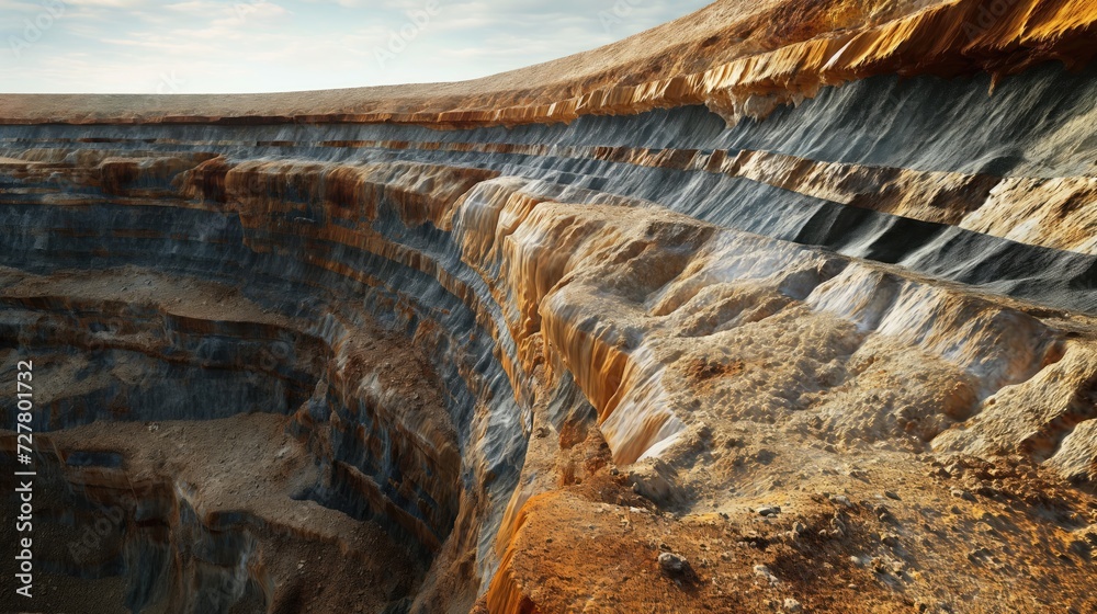 Cross-section of the Earth's crust with mineral deposits Stock ...