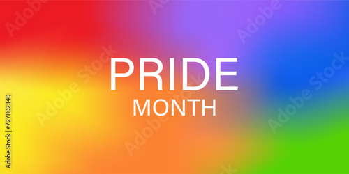 LGBT Pride Month. Pride Rainbow Background and Banner Template. Gay, Lesbian, Bisexual and Transgender Community. Vector Illustration. 