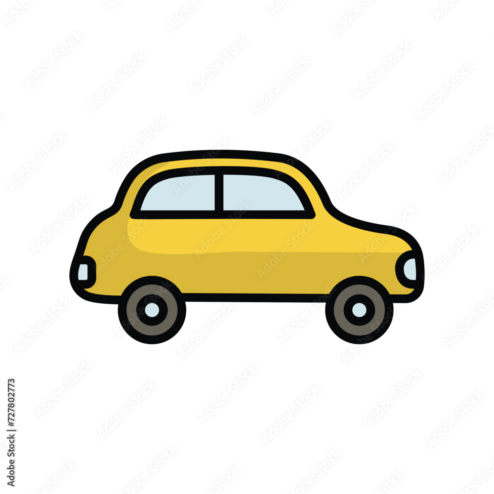 car icon with white background vector stock illustration