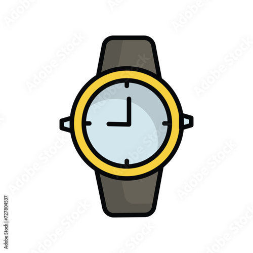 watch icon with white background vector stock illustration