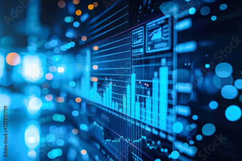 Abstract Technology Digital Background,data analytics with AI for management business KPI dashboard report with metrics ,Finance, operations, marketing concept