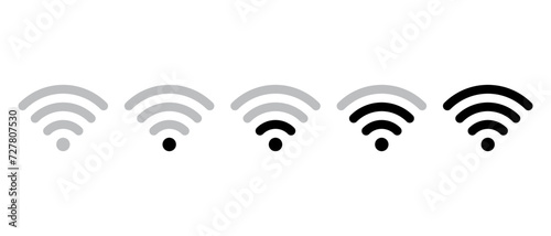 Wifi icon vector in line style. Wireless networking sign symbol. Editable stroke