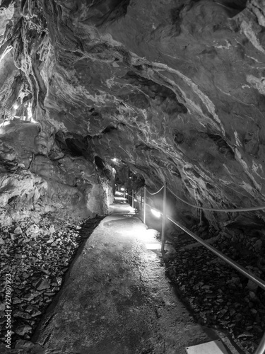 Cueva de Las Güixas, Villanúa, Pyrenees, Huesca, Aragon, Spain. Cave that can be visited in Villanua