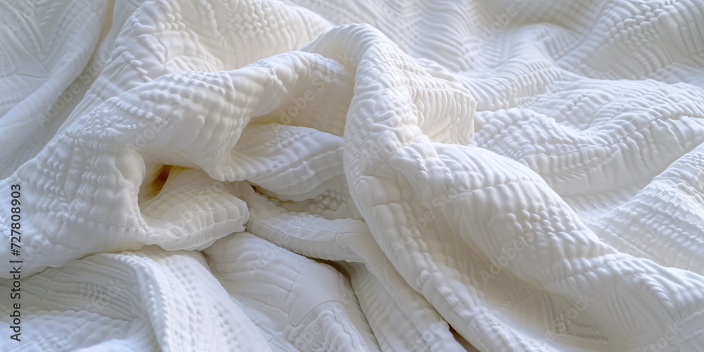 Crisp Linens: Close-up of Freshly Laundered Linens, Showcasing the Texture and Cleanliness of Household Fabrics Crisp Linens: Close-up of Freshly Laundered Linens, Showcasing the Texture and Cleanliness of Household Fabrics