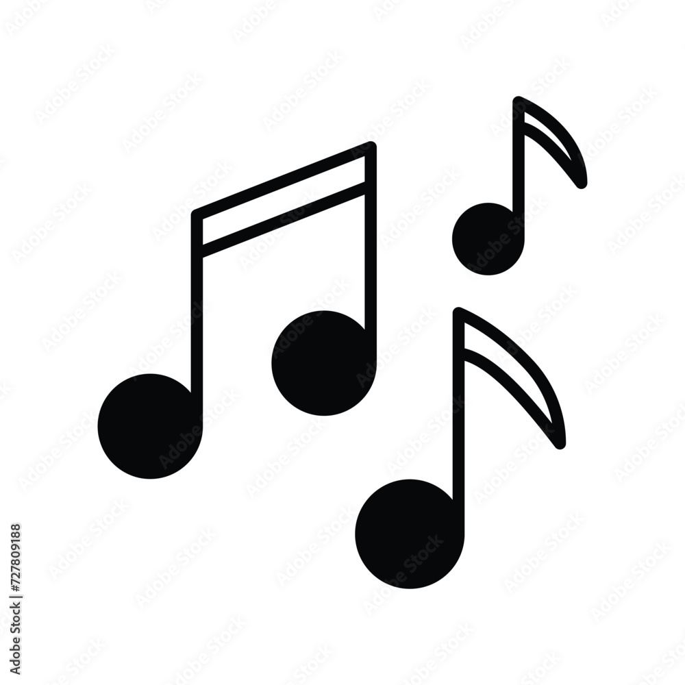 musical note icon with white background vector stock illustration musical note icon with white background vector stock illustration