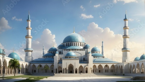 illustration of blue mosque with a tower