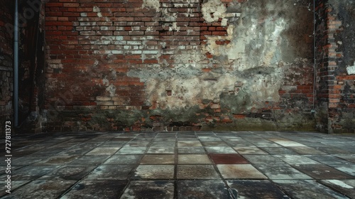 Old building wall texture background with empty space. AI generated image photo