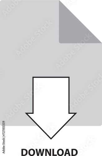 Free Download Download document icon app. File download data vector symbol button arrow - GFXLoad