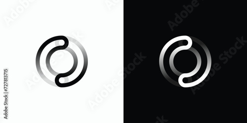 Abstract C O line initial vector logo design with transparent effect. photo