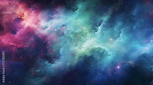 Deep space neon blue  green  pink  purple color mix up
