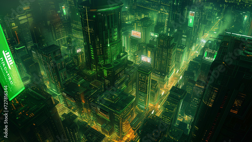 Dystopian Dreams: A Hi-Tech Cyberpunk City Amidst Ruins