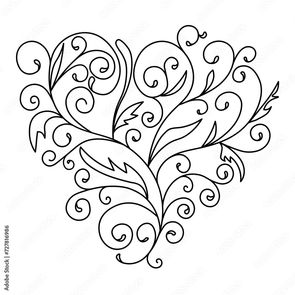 Decorative ornament in the form of a heart. Vector illustration. Decorative ornament in the form of a heart. Vector illustration.