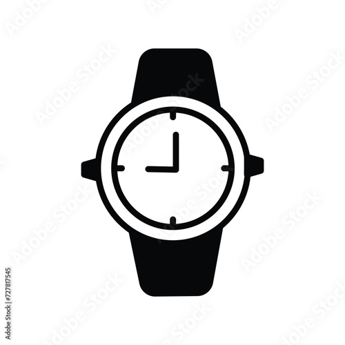 watch icon with white background vector stock illustration