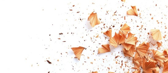 Creative Pencil Shavings on White Background: A Isolated Display of Pencil Shavings and White Elegance