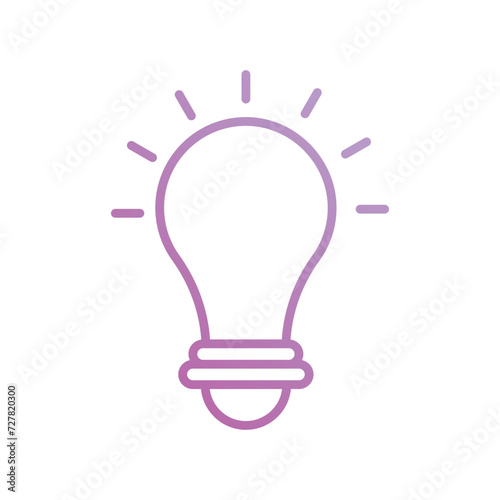light bulb icon with white background vector stock illustration