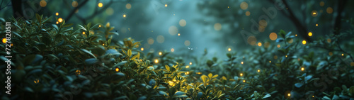 Twilight Whispers: Fireflies Dancing in the Bushes