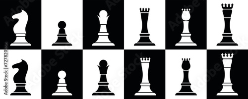 Chess logo. Isolated chess on white background