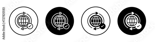 Import export flat line icon set. Import export Thin line illustration vector