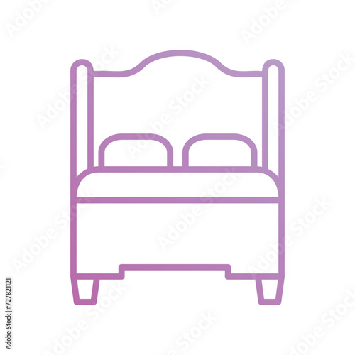 bed icon with white background vector stock illustration