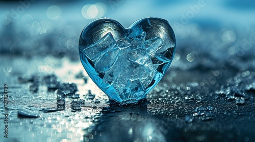 A unique Valentine s Day gift  this brilliant chunk of ice in the shape of a heart is a beautiful heart made of cold ice and a symbol of love.