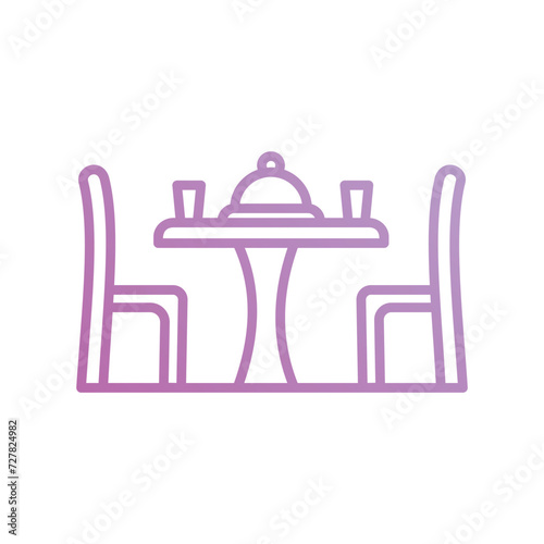 dinning table icon with white background vector stock illustration
