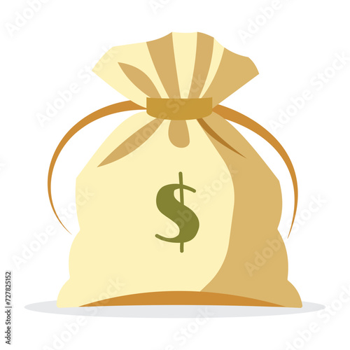 moneybag sack dollar sign icon isolated white background vector illustration