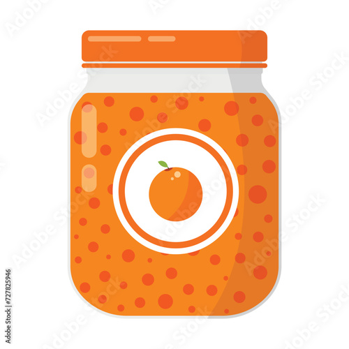 sweet orange jam jar vector illustration isolated white background