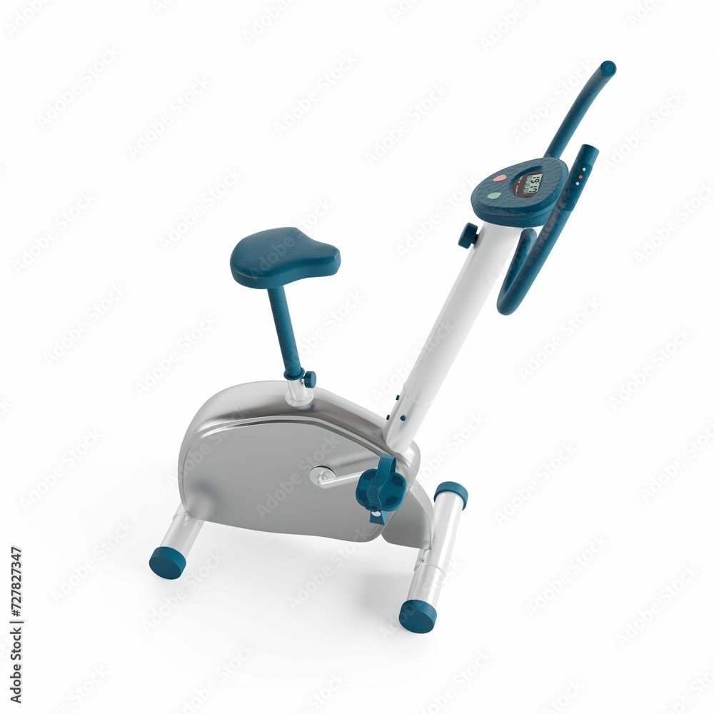 3D rendering of an exercise bike on a white background 3D rendering of an exercise bike on a white background