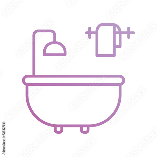 bathroom icon with white background vector stock illustration