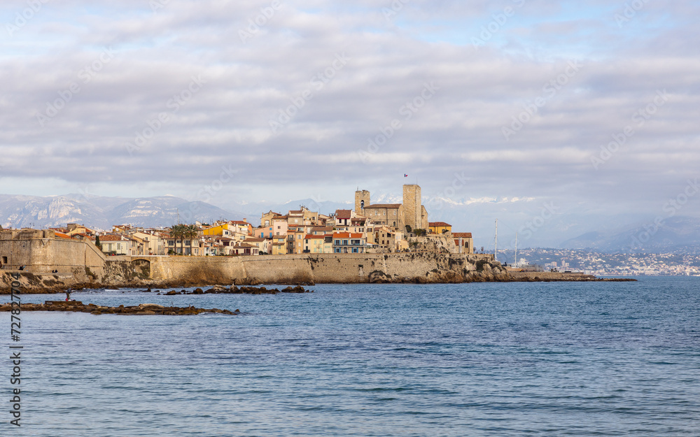 City view of Antibes, tourist destination with old town at the French Riviera, France
