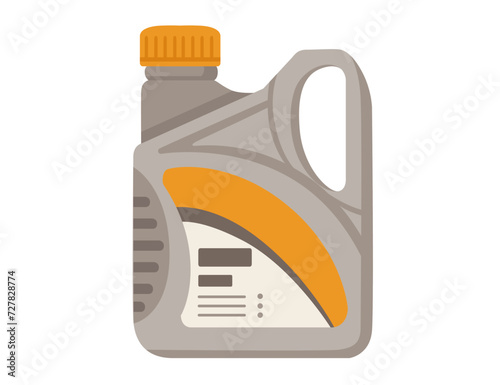 Plastic canister with blank label ideal for car motor oil or chemical liquid products vector illustration isolated on white background
