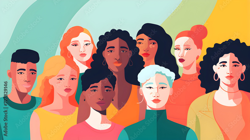 Flat illustration about diverse and inclusive society