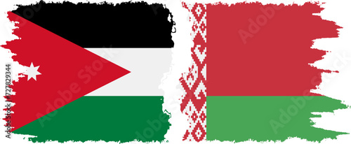 Free Download Belarusian and Jordan grunge flags connection vector - GFXLoad